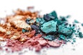 Broken Eye Shadow Isolated, Smashed Makeup Palette, Crushed Natural Glitter Pigment Texture Royalty Free Stock Photo