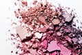 Broken Eye Shadow Isolated, Smashed Makeup Palette, Crushed Natural Glitter Pigment Texture Royalty Free Stock Photo