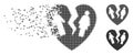 Broken Family Heart Destructed Pixel Halftone Icon