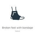 Broken feet with bandage icon vector. Trendy flat broken feet with bandage icon from medical collection isolated on white