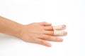 Broken Finger in a splint Royalty Free Stock Photo