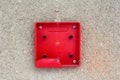 Broken fire alarm plastic box switch Royalty Free Stock Photo