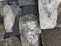 Broken flooring rock texture, architecture material design, natural stone background Royalty Free Stock Photo