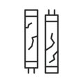 Broken fluorescent lamp icon in line design. broken lamp, ewaste, hazardous waste on white background vector. Electronic waste Royalty Free Stock Photo