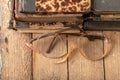 Broken frame from glasses. Old book and glasses Royalty Free Stock Photo