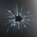 Broken Frosted Glass Realistic Icon