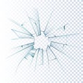 Broken Frosted Glass Realistic Icon Royalty Free Stock Photo