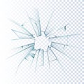Broken Frosted Glass Realistic Icon