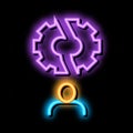 Broken Gear Man neon glow icon illustration Royalty Free Stock Photo