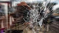 Broken glass as a result of artillery shelling Royalty Free Stock Photo