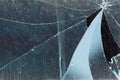 Broken glass, background of cracked window criminal concept Royalty Free Stock Photo
