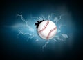 Broken glass from baseball Royalty Free Stock Photo