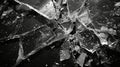 Broken glass on a black background. Black and white photo. Royalty Free Stock Photo