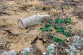 broken glass and bottle Royalty Free Stock Photo