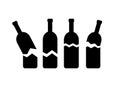 Broken glass bottles vector icon