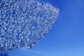 Broken glass cracked over blue background Royalty Free Stock Photo