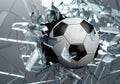 Broken glass 3D Soccer Ball Royalty Free Stock Photo