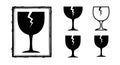 Broken glass fragile symbol vector design Royalty Free Stock Photo