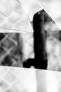 Broken Glass Grayscale Royalty Free Stock Photo