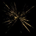 Broken glass hole grunge texture gold black sketch Royalty Free Stock Photo