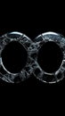 Broken glass infinity loop with sleek aesthetic