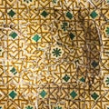 Broken glass mosaic tile, decoration in Park Guell, Barcelona, S Royalty Free Stock Photo