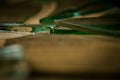 Broken glass on an old wooden floor, concept of violence