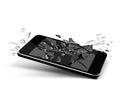 Broken glass phone Royalty Free Stock Photo