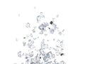 Broken glass pieces flying up Royalty Free Stock Photo