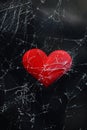 Broken glass red heart. The concept of treason, abandonment. For design Royalty Free Stock Photo