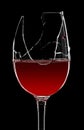 Broken glass of red wine Royalty Free Stock Photo