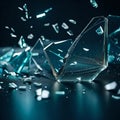 Broken glass shards - ai generated image Royalty Free Stock Photo