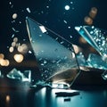 Broken glass shards - ai generated image Royalty Free Stock Photo