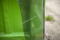 Broken glass. Shards of glass in building. Damaged window Royalty Free Stock Photo