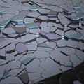 Broken glass with sharp pieces over black background Royalty Free Stock Photo