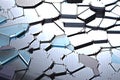 Broken glass with sharp pieces over black background Royalty Free Stock Photo