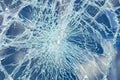 Broken glass texture, window cracks Royalty Free Stock Photo