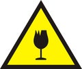 Broken glass warning sign