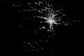 Broken glass - white lines on black background, design element. Broken glass smartphone