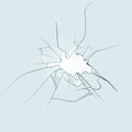 Broken glass window hand drawn. illustration Royalty Free Stock Photo