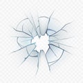 Broken Glass Window Smashed Bullet Hole Vector