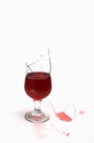 a broken glass with wine Royalty Free Stock Photo