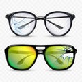 Broken Glasses And Spectacle Accessory Set Vector Royalty Free Stock Photo