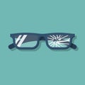 Broken glasses vector