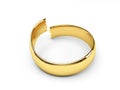 Broken gold wedding rings Royalty Free Stock Photo