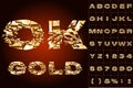 Broken golden alphabet