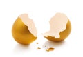 Broken golden egg Royalty Free Stock Photo