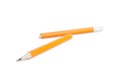 Broken graphite pencil with eraser isolated Royalty Free Stock Photo