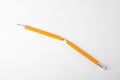 Broken graphite pencil with eraser on background Royalty Free Stock Photo