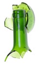 Broken green wine bottle Royalty Free Stock Photo